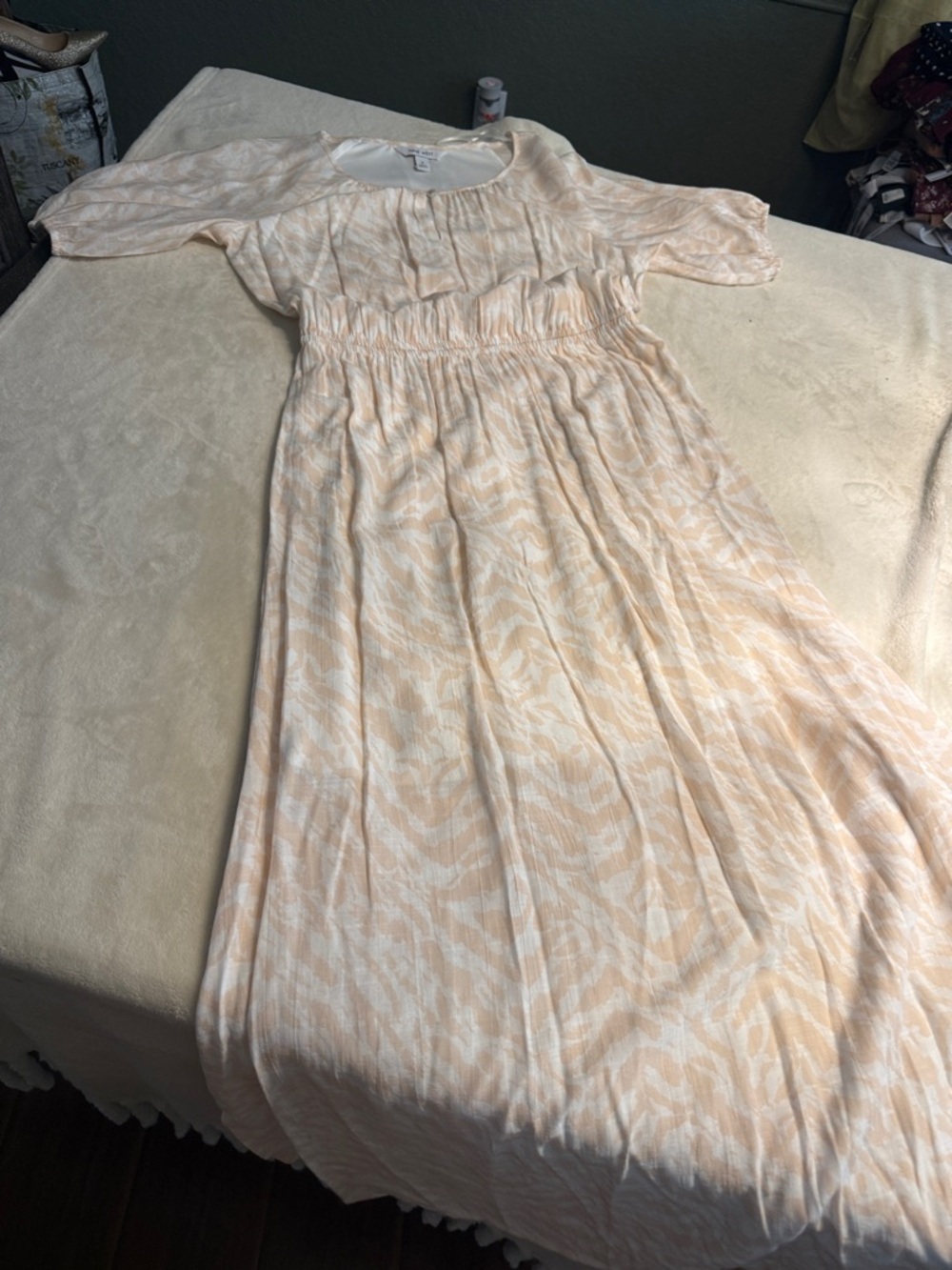 Nine West Peach and White Maxi Dress